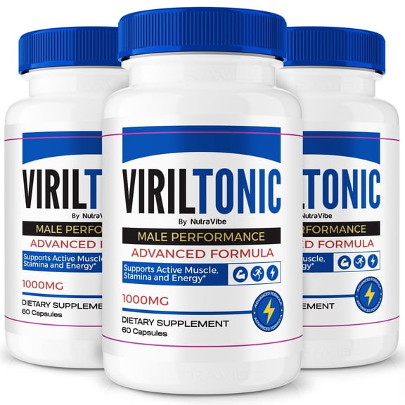 (3 Pack) VirilTonic Capsules, VirilTonic24 Capsulas Advanced Blood Support for Maximum Performance - Extra Strength Formula for Men, VirilTonic 24 Health, Viril Tonic Reviews (180 Capsules)