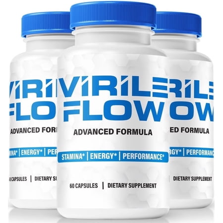 (3 Pack) Virile Flow Pills – Official VirileFlow All-Natural Formula for Physical Health & Overall Well-Being, Energy & Wellness Support, Reviews (180 Capsules)