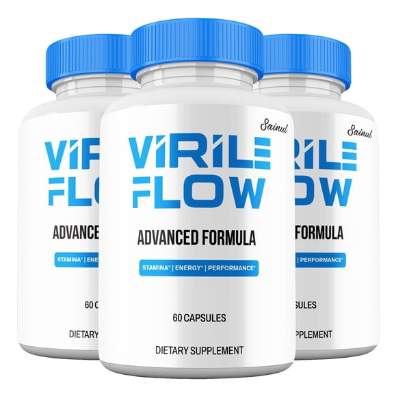 (3 Pack) Virile Flow for Men, Advanced Formula Capsules, All-Natural Maximum Strength, VirileFlow Pills Male Supplement