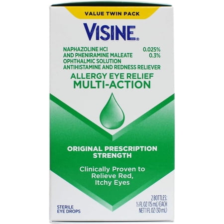 3 Pack Visine Multi-Action Original Strength Eye Relief Drops, Twin Pack Each