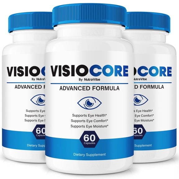 (3 Pack) VisioCore Capsules  Daily Eye Care with Original Blend to Support Visual Wellness, Eye Comfort & Vision | Just 2 Gentle, Easy-to-Swallow Pills (180 Capsules)