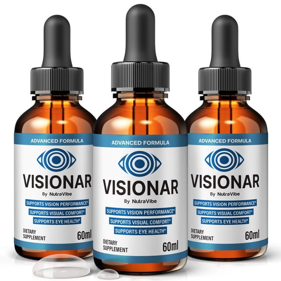 (3 Pack) Visionar Drops  Daily Eye Care Formula with Original Blend to Support Visual Wellness, Eye Comfort & Healthy Vision |Easy-to-Use Liquid for Everyday Use (90 Servings)