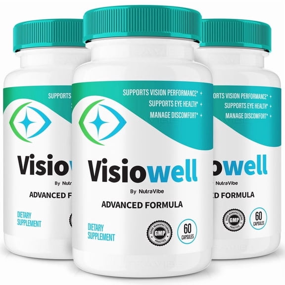 (3 Pack) Visiowell Capsules Daily Eye Care with Original Blend to Support Visual Wellness, Eye Comfort & Vision | Just 2 Gentle, Easy-to-Swallow Pills (180 Capsules)