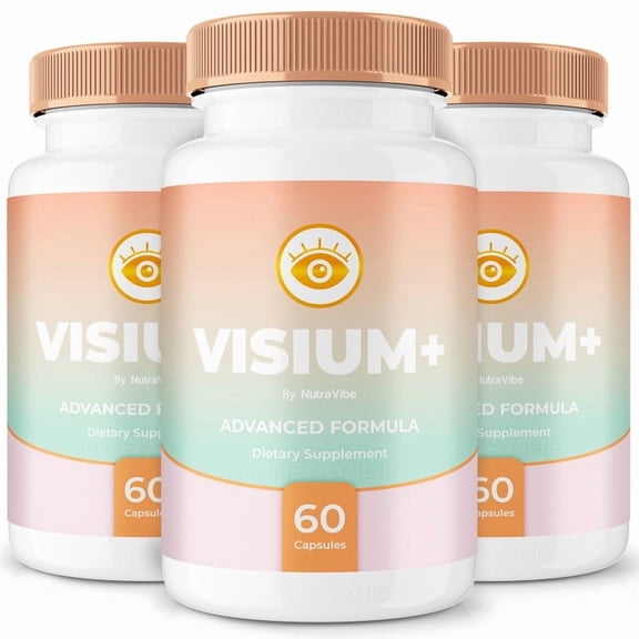 (3 Pack) Visium+ Capsules  Daily Eye Care with Original Blend to Support Visual Wellness, Eye Comfort & Vision | Just 2 Gentle, Easy-to-Swallow Pills (180 Capsules)