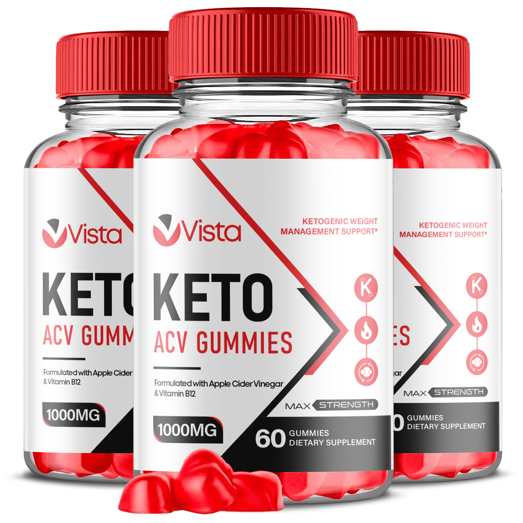 (3 Pack) Vista Keto ACV Gummies - Apple Cider Vinegar Supplement for Weight Loss - Energy & Focus Boosting Dietary Supplements for Weight Management & Metabolism - Fat Burn - 180 Gummies