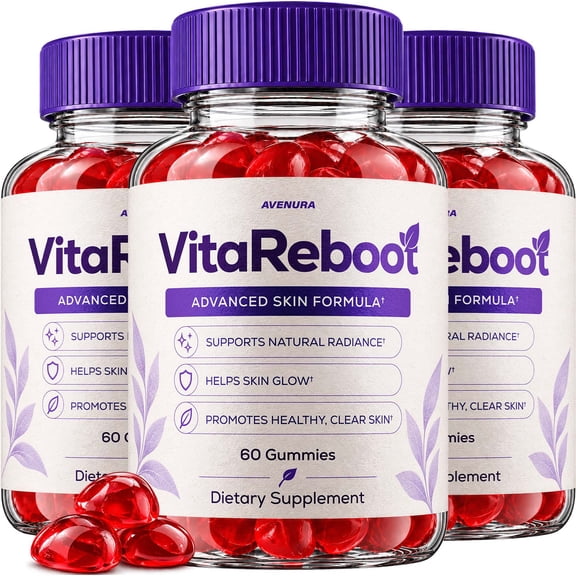 (3 Pack) VitaReboot Gummies, Vita Reboot ACV Gummy Skin Supplement (180 Gummies)