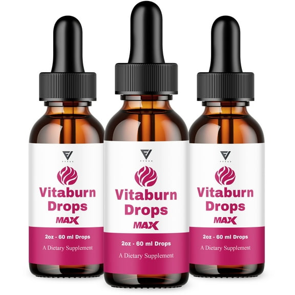 (3 Pack) Vitaburn Max Drop Supplement, Vita Burn Weight Management Support (6oz)