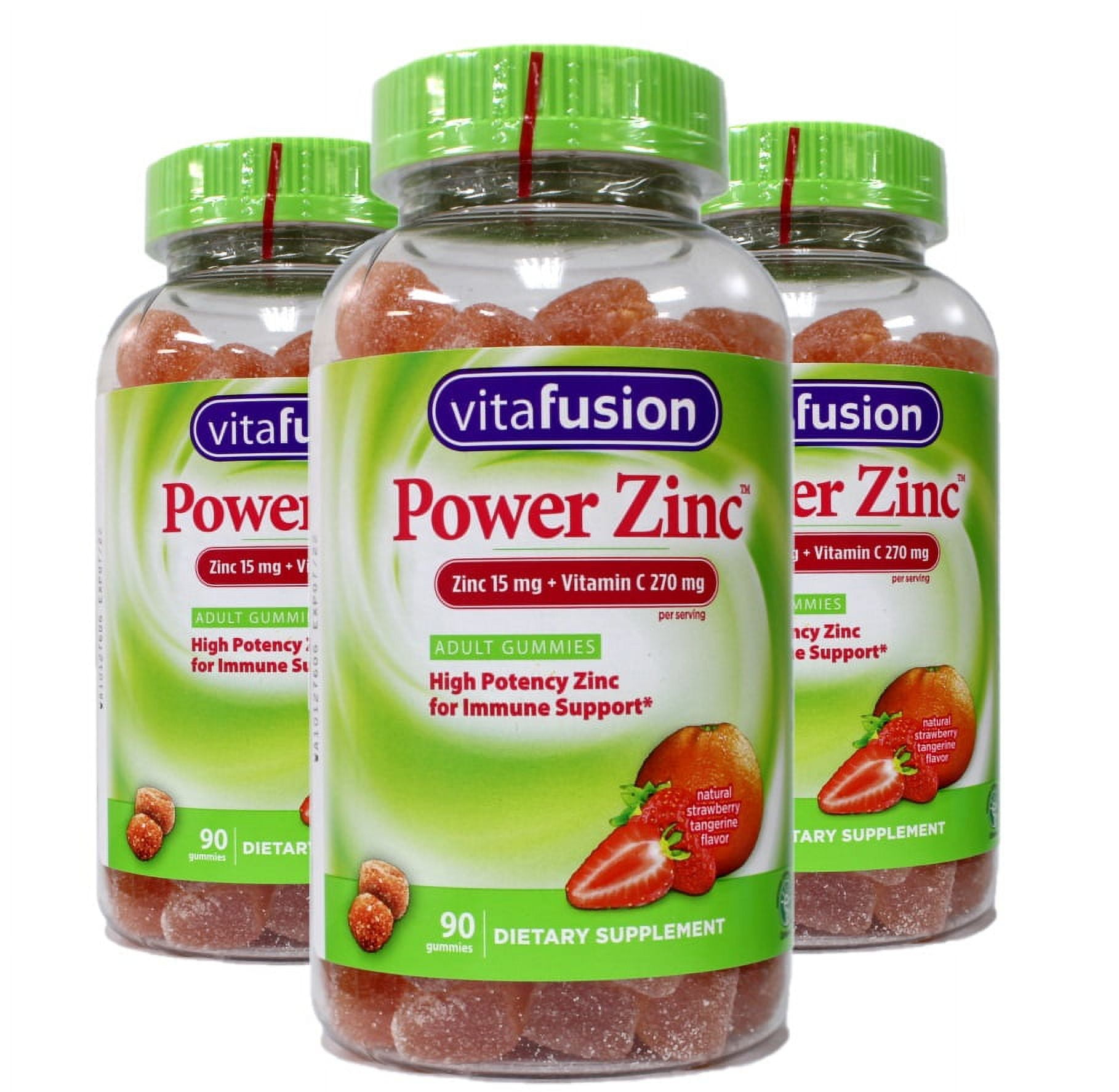 3 Pack Vitafusion Power Zinc Strawberry / Tangerine Gummy Vitamin (90
