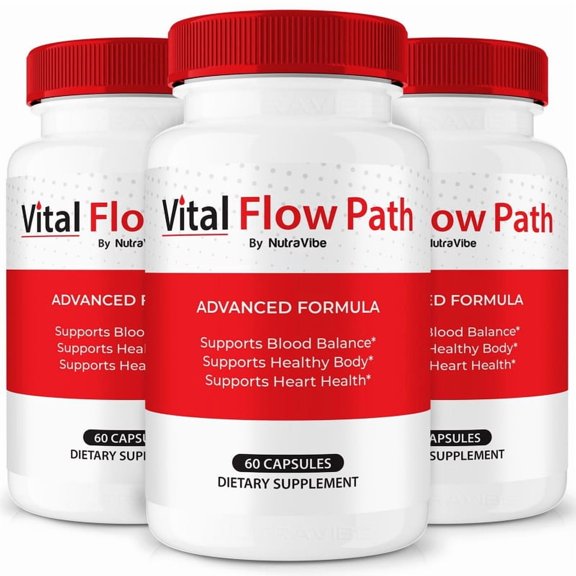(3 Pack) Vital Flow Path Capsules - Official Vital Flow Path Pills to Maintain Overall Health, All Natural Blood Formula For Healthy and Stable Levels, VitalFlow Path Review (180 Capsules)