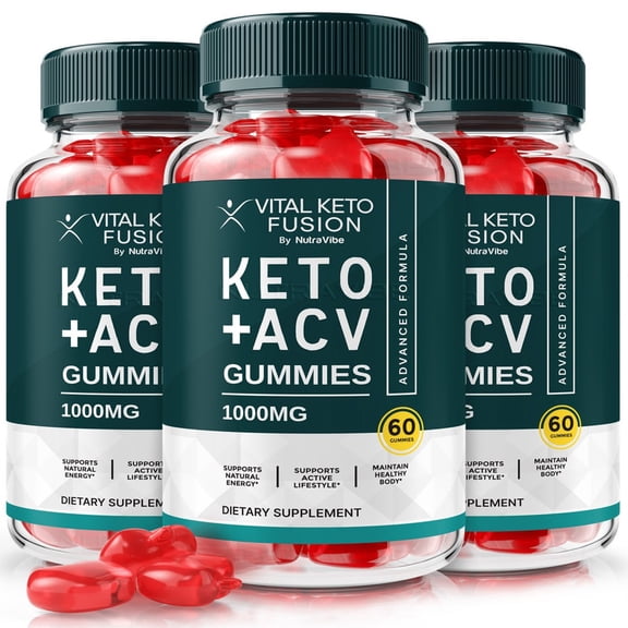 (3 Pack) Vital Keto Fusion Keto ACV Daily Formula with a Clean, Natural Blend to Support Fitness Goals, Steady Energy & an Active Lifestyle | Great-Tasting, Easy-to-Chew (180 Gummies)