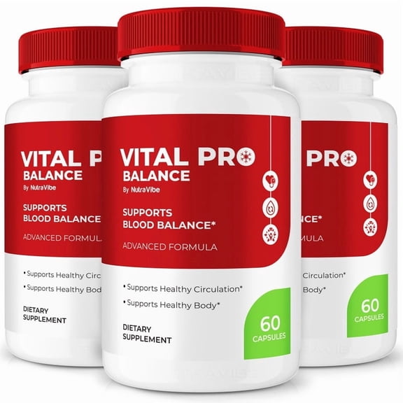 (3 Pack) Vital Pro Balance Capsules - Official VitalPro Balance Pills to Maintain Overall Health, All Natural Blood Formula For Healthy and Stable Levels, Vital Pro Balance Reviews (180 Capsules)