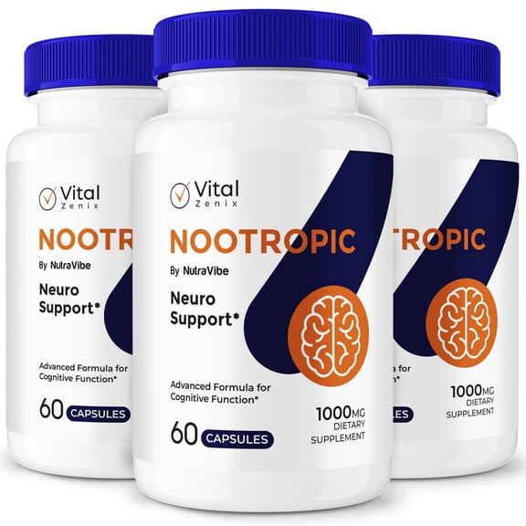 (3 Pack) Vital Zenix Neuro Boost Capsules, Vital Nootropic Brain Supplement, Vitamins to Enhance Memory and Focus, Natural Formula for Cognitive Performance, Vital ZenX Reviews (180 Capsules)