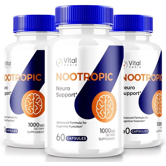 (3 Pack) Vital Zenix Neuro Boost Capsules, Vital Nootropic Brain Supplement, Vitamins to Enhance Memory and Focus, Natural Formula for Cognitive Performance, Vital ZenX Reviews (180 Capsules)