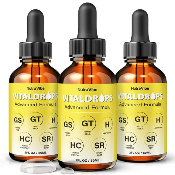 (3 Pack) VitalDrops Gentle Gut & Digestive Support Formula for Balance & Wellness | Easy-to-Use Liquid for Everyday Use (90 Servings)