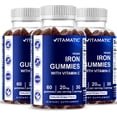 thumbnail image 1 of 3 Pack Vitamatic Iron Gummies Supplement for Women & Men - 20mg Serving - 60 Vegan Gummies - Great Tasting Iron Gummy Vitamins with Vitamin C (Total 180 Gummies), 1 of 11