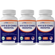 Vitamatic Myo-Inositol and D-Chiro Inositol Plus Folate and Vitamin D 2000mg 3 Pack 120 Capsules