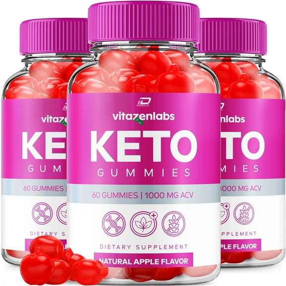 (3 Pack) Vitazenlabs Keto ACV Gummies Supplement Vitazen labs + ACV Gummies Apple Cider Vinegar 1000MG, Vitazenlabs Keto Gummies Reviews, Vitamin B12 (3 Pack - 180 Gummies)