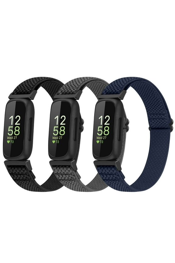 3 Pack Vodtian Elastic Bands Compatible with Fitbit Inspire 3/Inspire 2/Inspire/Inspire HR/Ace 2/Ace 3, Soft Nylon Adjustable Wristband for Women Man