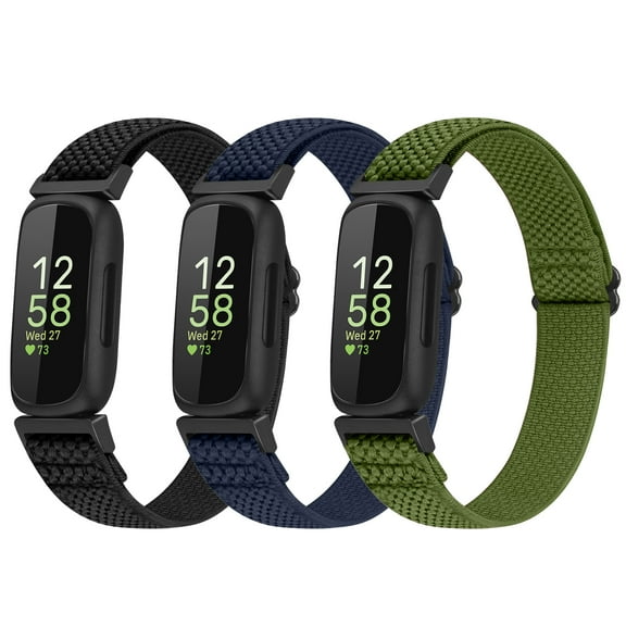 3 Pack Vodtian Elastic Bands Compatible with Fitbit Inspire 3/Inspire 2/Inspire/Inspire HR/Ace 2/Ace 3, Soft Nylon Adjustable Wristband for Women Man