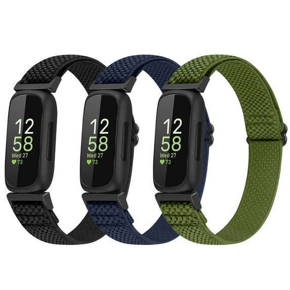 3 Pack Vodtian Elastic Bands Compatible with Fitbit Inspire 3/Inspire 2/Inspire/Inspire HR/Ace 2/Ace 3, Soft Nylon Adjustable Wristband for Women Man