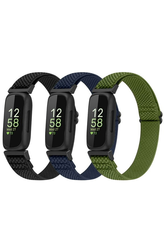 3 Pack Vodtian Elastic Bands Compatible with Fitbit Inspire 3/Inspire 2/Inspire/Inspire HR/Ace 2/Ace 3, Soft Nylon Adjustable Wristband for Women Man