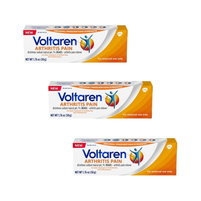 3 Pack Voltaren Arthritis Pain Topical Gel 1.76 Ounce - Walmart ...