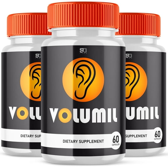 (3 Pack)Volumil Tinnitus Supplement for Ringing Ears, Hearing Support for Tinnitus Relief, Maximum Strength Capsules to Support Healthy Hearing (180 Capsules)
