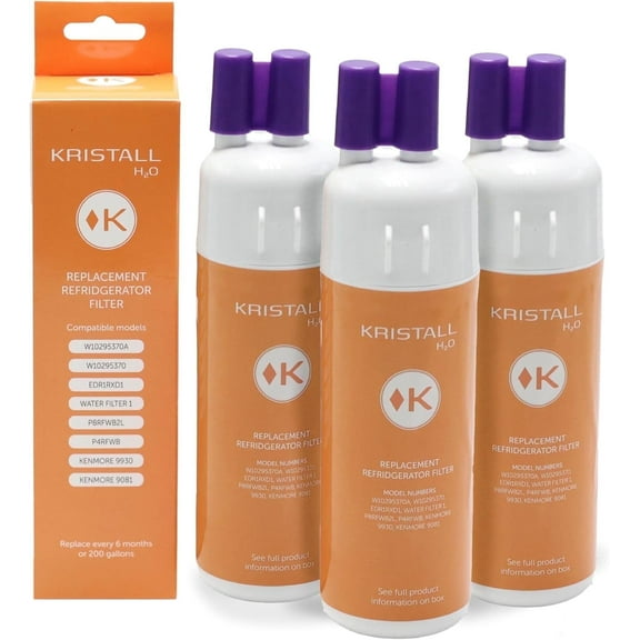 3-Pack W10295370A Water Filter Replacement, Compatible with EDR1RXD1, W10295370A, P8RFWB2L, P4RFWB