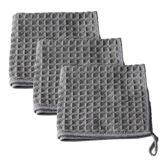 3 Pack Waffle Weave Ultra Absorbent Bar Cleaning Towels,Tea Towels 30*30Cm