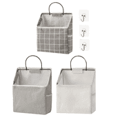 3 Pack Wall Hanging Storage Bag, Hanging Organizer Bag with Sticky Hook, Wall Organizer