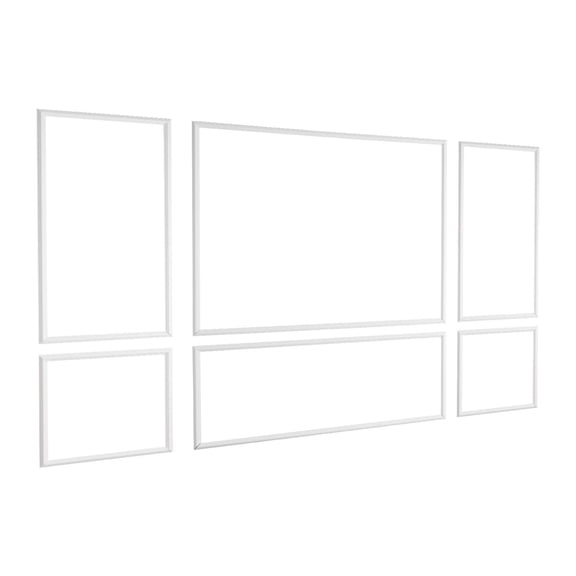 3-Pack Wall Molding, Wainscoting Panels, Paintable Polystyrene, Easy Install Accent Wall Trim for Living Room Bedroom, White
