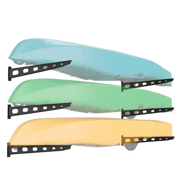 3 Pack Wall Mounted Kayak Rack - Made in USA 30" Arms