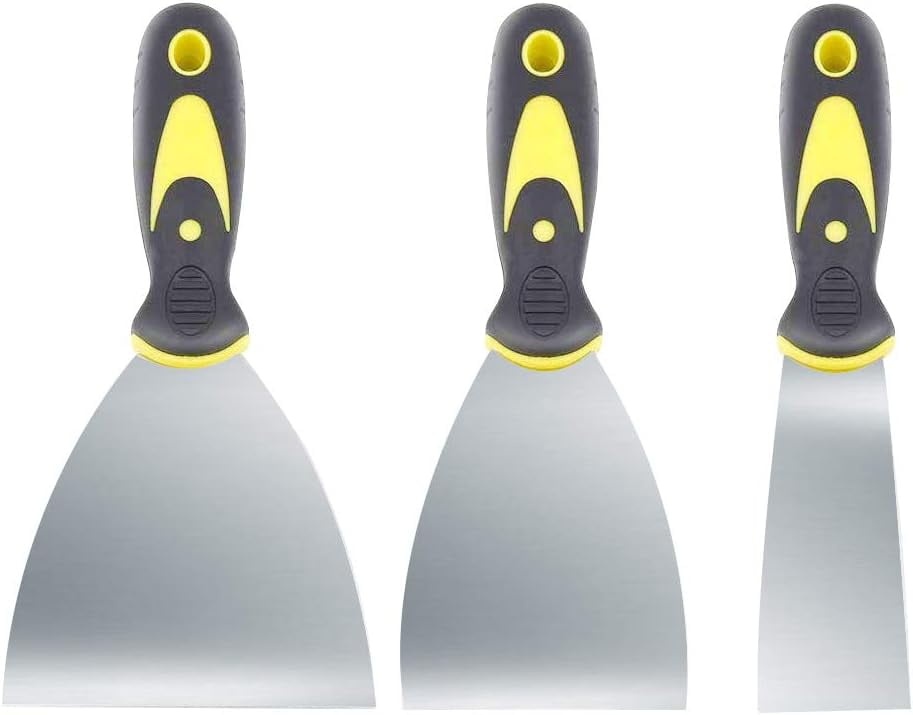 3 Pack Wallpaper Scraper Tool Set Stainless Steel Filling Putty Knife
