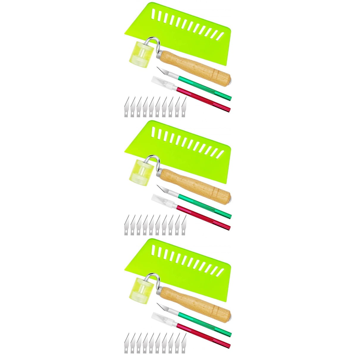 3 Pack Wallpaper Squeegee Tools for Peel and Stick Vinyl Clear Kit Colorful