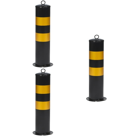 3 Pack Warning Post Barricades Security Barrier Fence Yellow