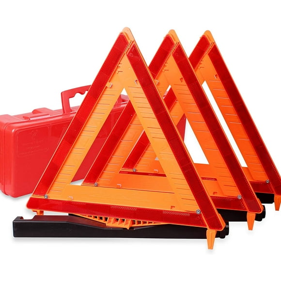 3 Pack Warning Triangle DOT Approved Identical to United States FMVSS 571 125 Reflective Warning Road Safety Triangle Kit