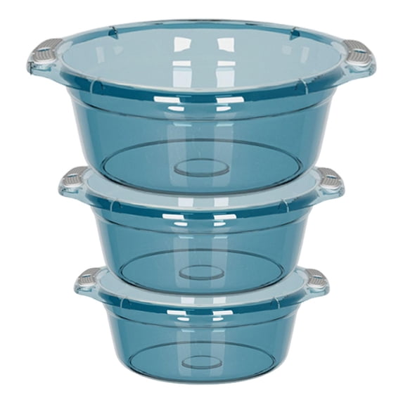 3 Pack Wash Basin Laundry Tub Vegetable Bowl Heavy Duty Plastic Space Saving for Elderly Baby Household