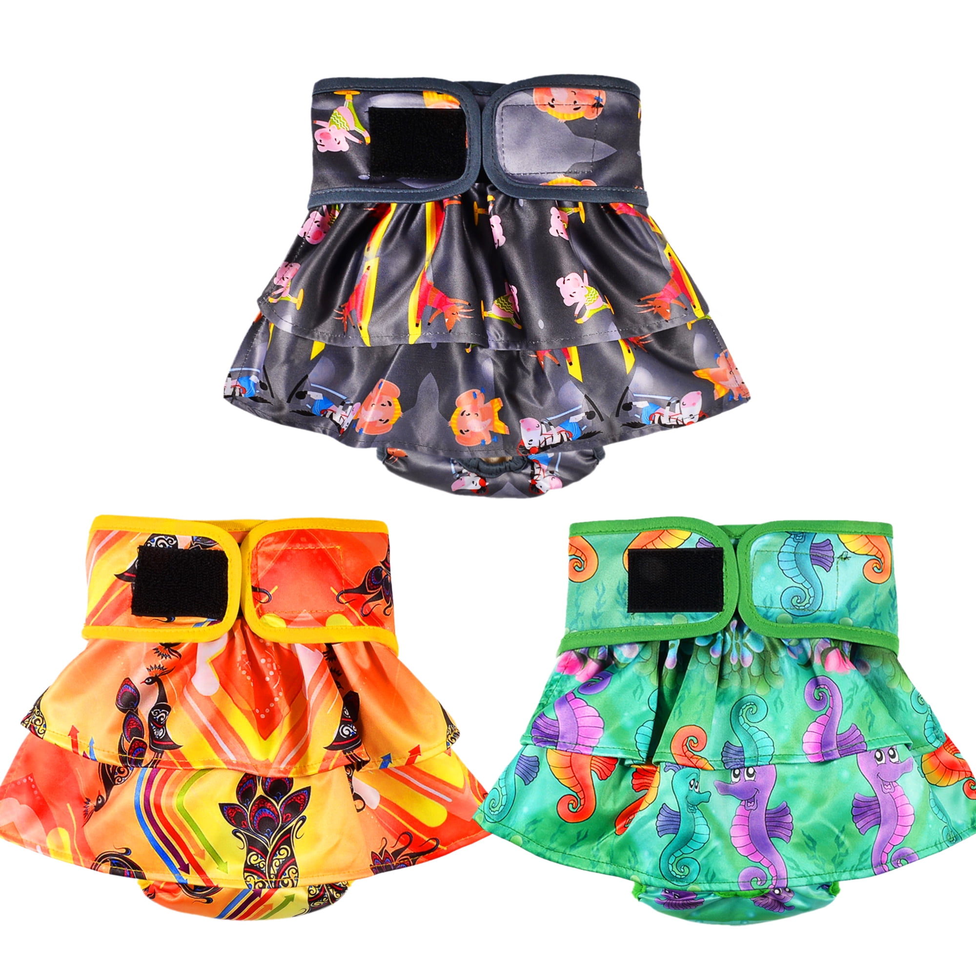 3 Pack Washable Dog Diapers Female,Reusable High Absorbent Doggie