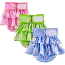 3 Pack Washable Female Dog Diapers, Reusable Pet Diapers and Puppies Dogs Heat Panties for Girl Dogs Menstrual Periods Dog Pants for Dogs in Incontinence or Excitable Urination