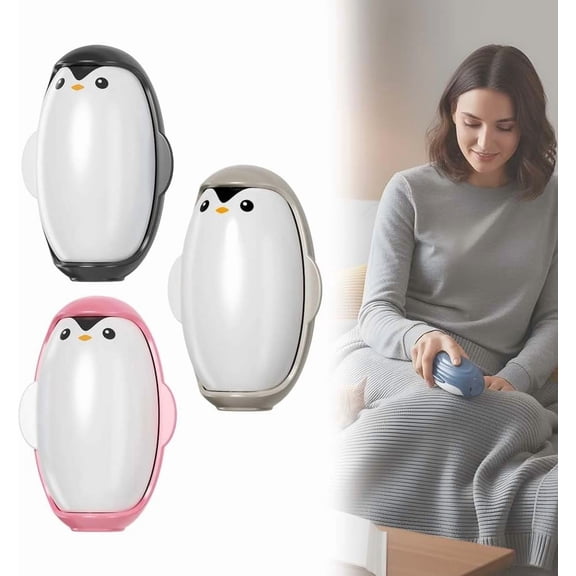 3-Pack Washable Gel Lint Roller Set (Penguin Edition) - Reusable Sticky Pet Hair Remover for Travel