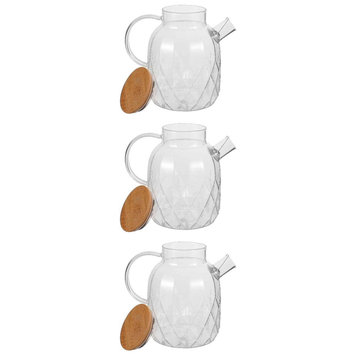 3 Pack Water Jug Milk Jugs With Lids For Fridge Teapots for Tea Tea