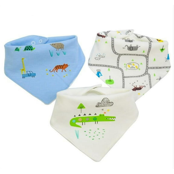 3-Pack Waterproof Baby Bandna Drool Bibs - Alligator