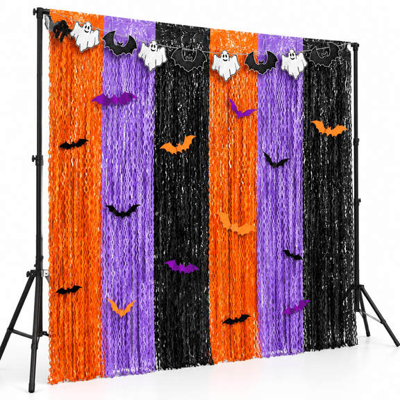 3 Pack Wave Foil Fringe Curtaparty Decoration Include 363d Bat Stickers And Banner Tinsel Streamers Photo Boothdrop Wall Decor Fo
