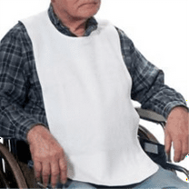 3-Pack Wearever 100% Cotton Terry Adult Bib - Meal Time Clothing Spill Protector, Reusable, Easy Care - 3-Pack