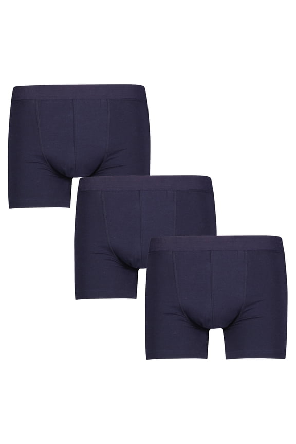 3-Pack Wearever Men's Cotton Regular Absorbency Reusable Incontinence Trunk Boxer Brief Navy Large (Waist 38-40)