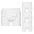 thumbnail image 1 of 3-Pack Wearever Men's Cotton Regular Absorbency Reusable Incontinence Trunk Boxer Brief White 1X (Waist 42-44), 1 of 9