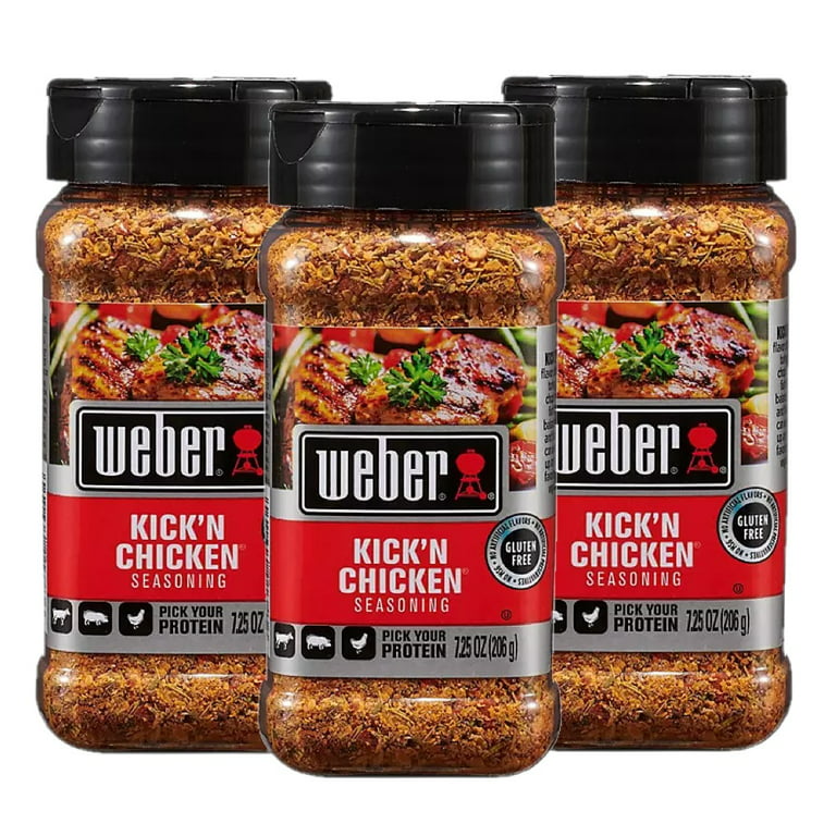 Weber Kick'n Chicken 7.25 oz Seasoning Mix Meat Spice Rub Family Size