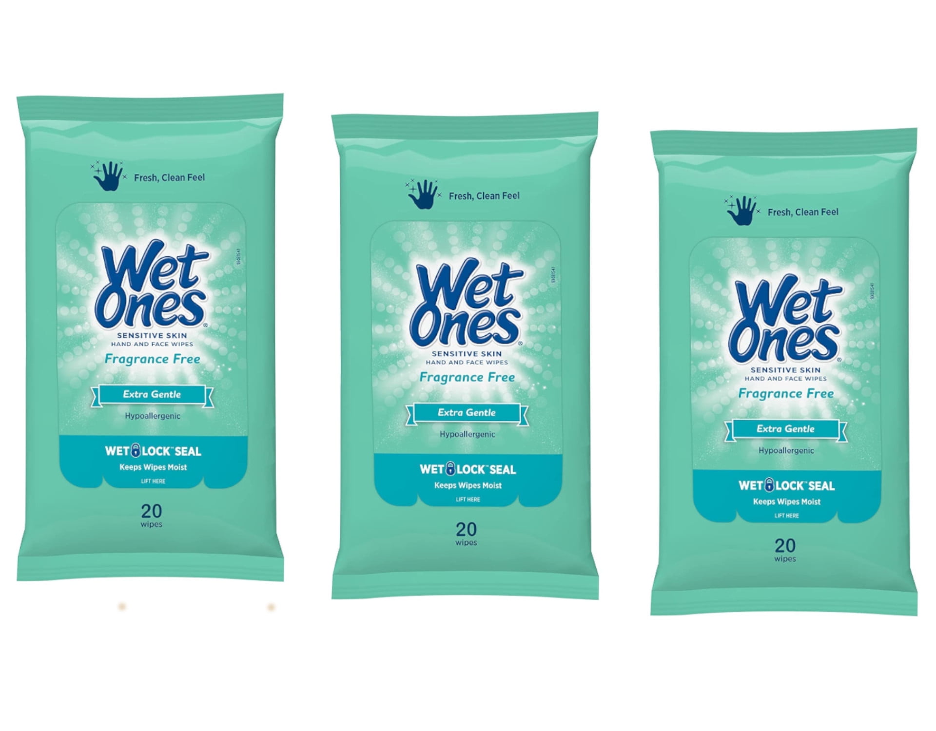 Wet Ones Sensitive Skin Hand Wipes Travel Pack - Fragrance Free