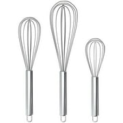 3 Pack Whisk Egg Stainless Steel Set 81012 for Cooking Kitchen Strong Handles Balloon Wire Egg Beater for Stirring, Blending And BeatingOval