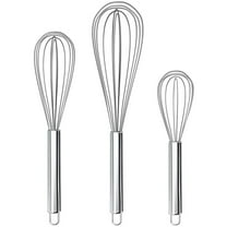 3 Pack Whisk Egg Stainless Steel Set 8"10"12" for Cooking Kitchen Strong Handles Balloon Wire Egg Beater for Stirring, Blending And Beating(Oval)